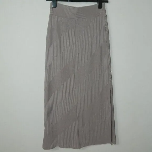 Walter Baker Skirt Annika Mauve Ribbed Knit Midi Skirt Medium