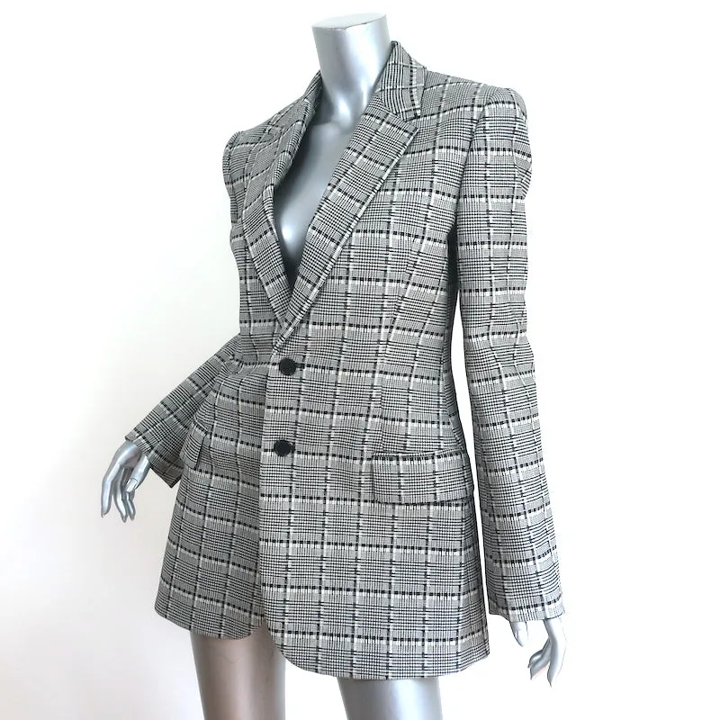 WARDROBE.NYC Contour Blazer Black/White Checked Stretch Wool Size Small