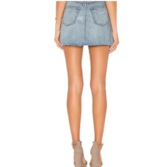 We The Free Distressed Denim Micro Mini Skirt sz 25 (A-1)