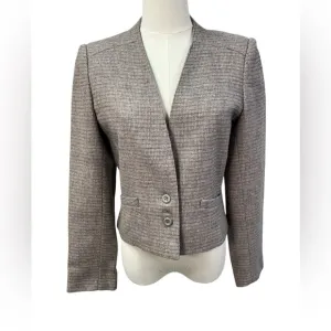West Coast Connection Vintage Wool Blend Tweed Two Button Blazer Pockets 6