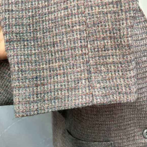 West Coast Connection Vintage Wool Blend Tweed Two Button Blazer Pockets 6