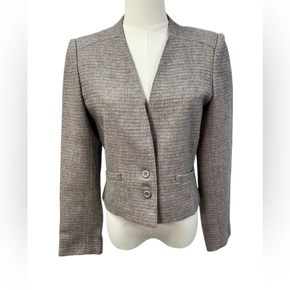 West Coast Connection Vintage Wool Blend Tweed Two Button Blazer Pockets 6