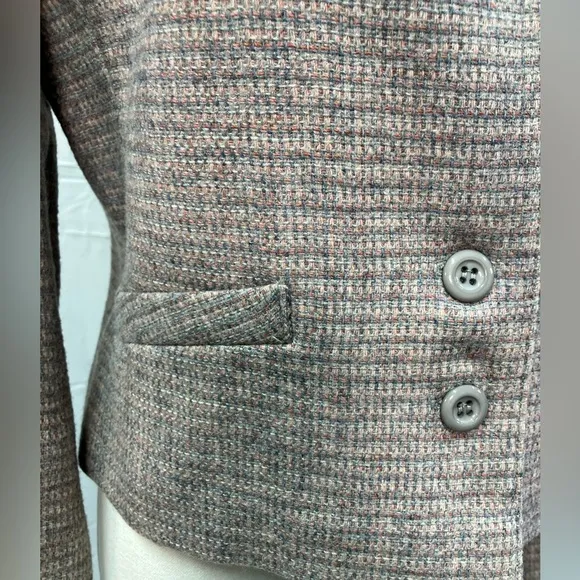 West Coast Connection Vintage Wool Blend Tweed Two Button Blazer Pockets 6