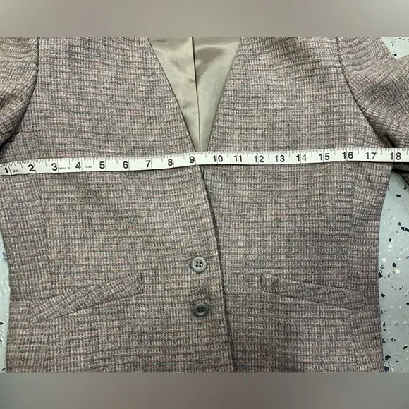 West Coast Connection Vintage Wool Blend Tweed Two Button Blazer Pockets 6