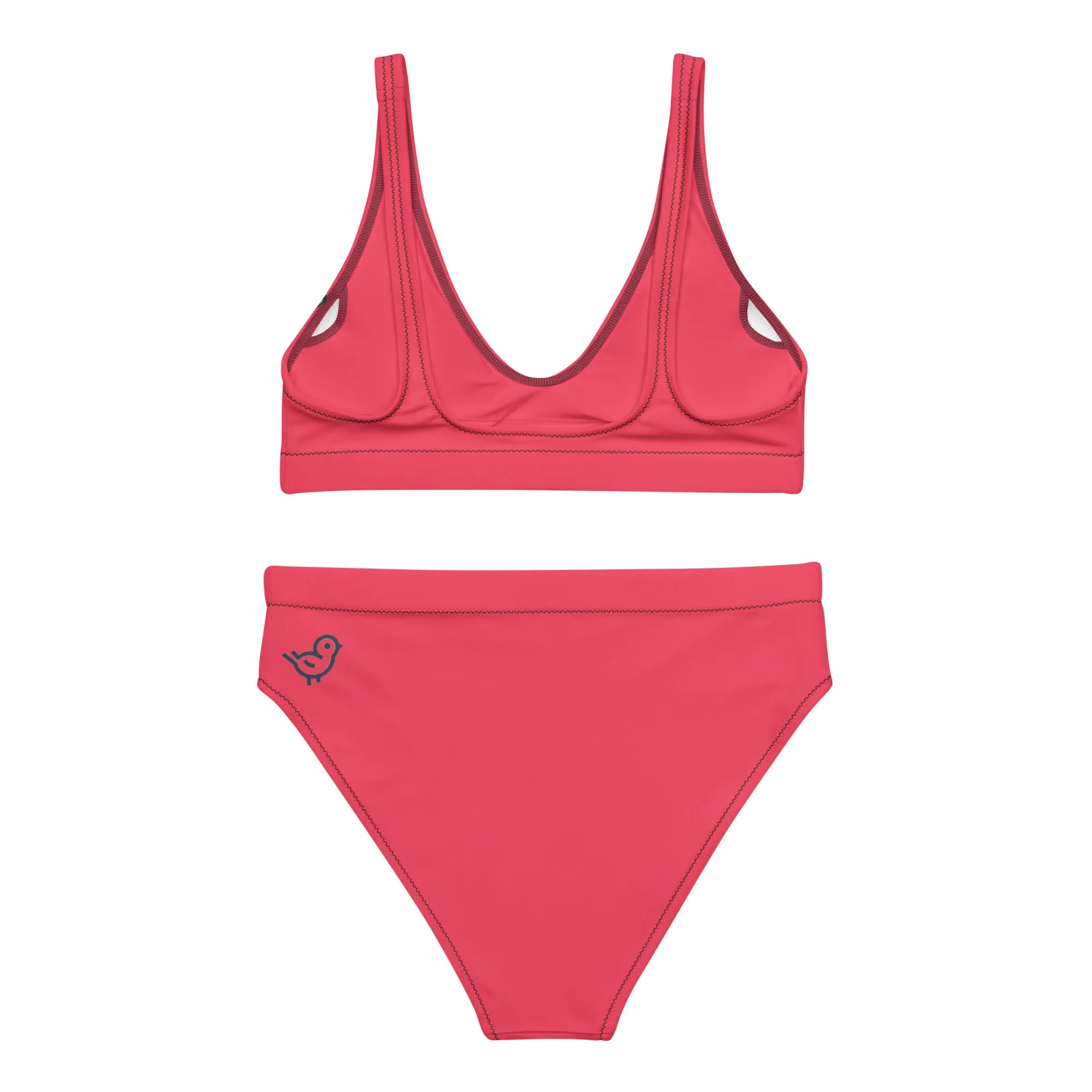 Whimsy Fit Black high-waisted bikini with White French Bulldog