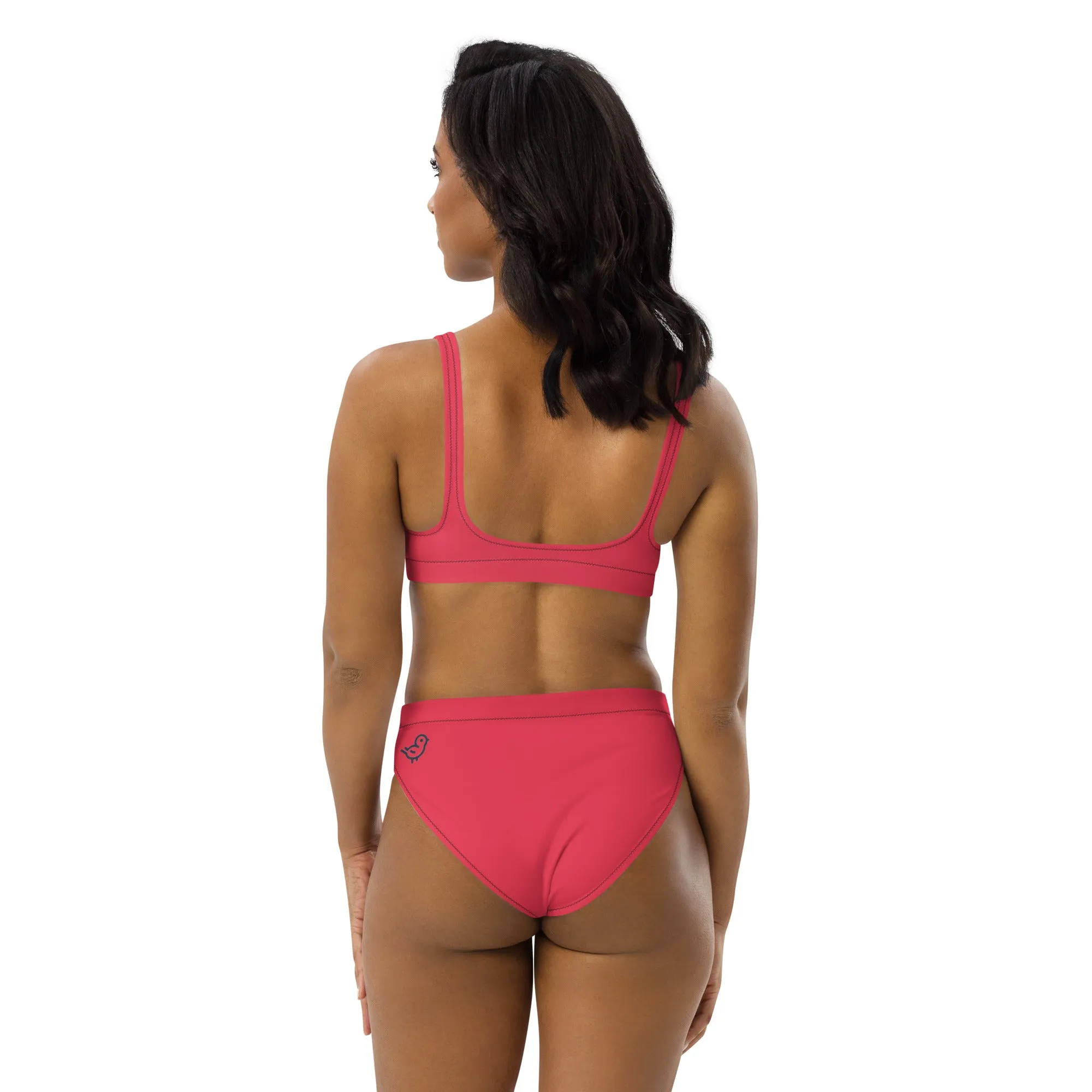 Whimsy Fit Black high-waisted bikini with White French Bulldog