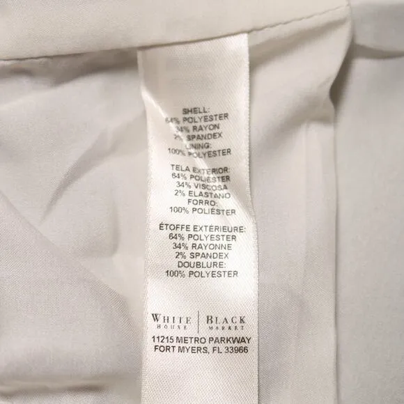 White House Black Market Neutral Taupe Tan Emilya Blazer Jacket Size 12