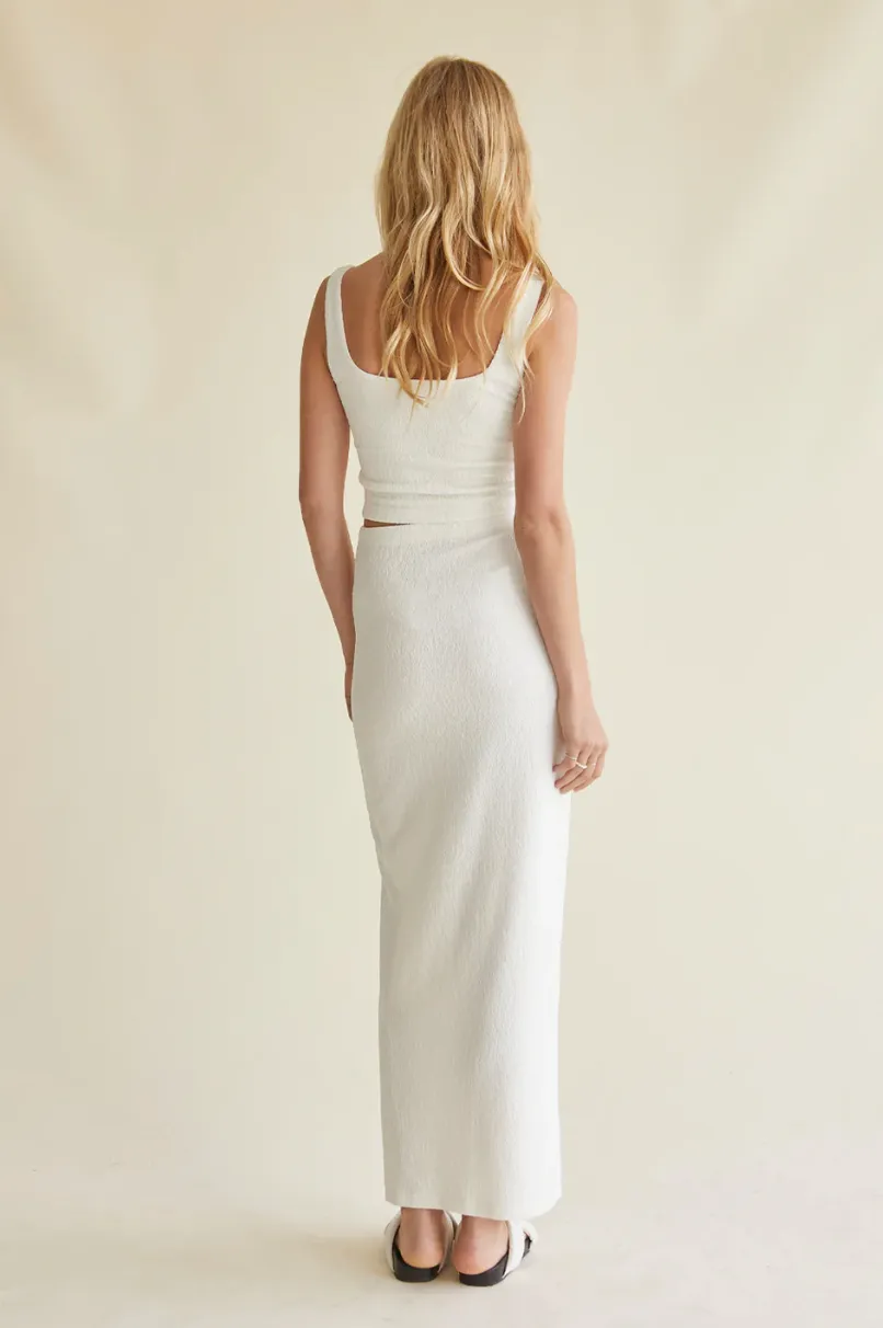 White Midi Skirt Set