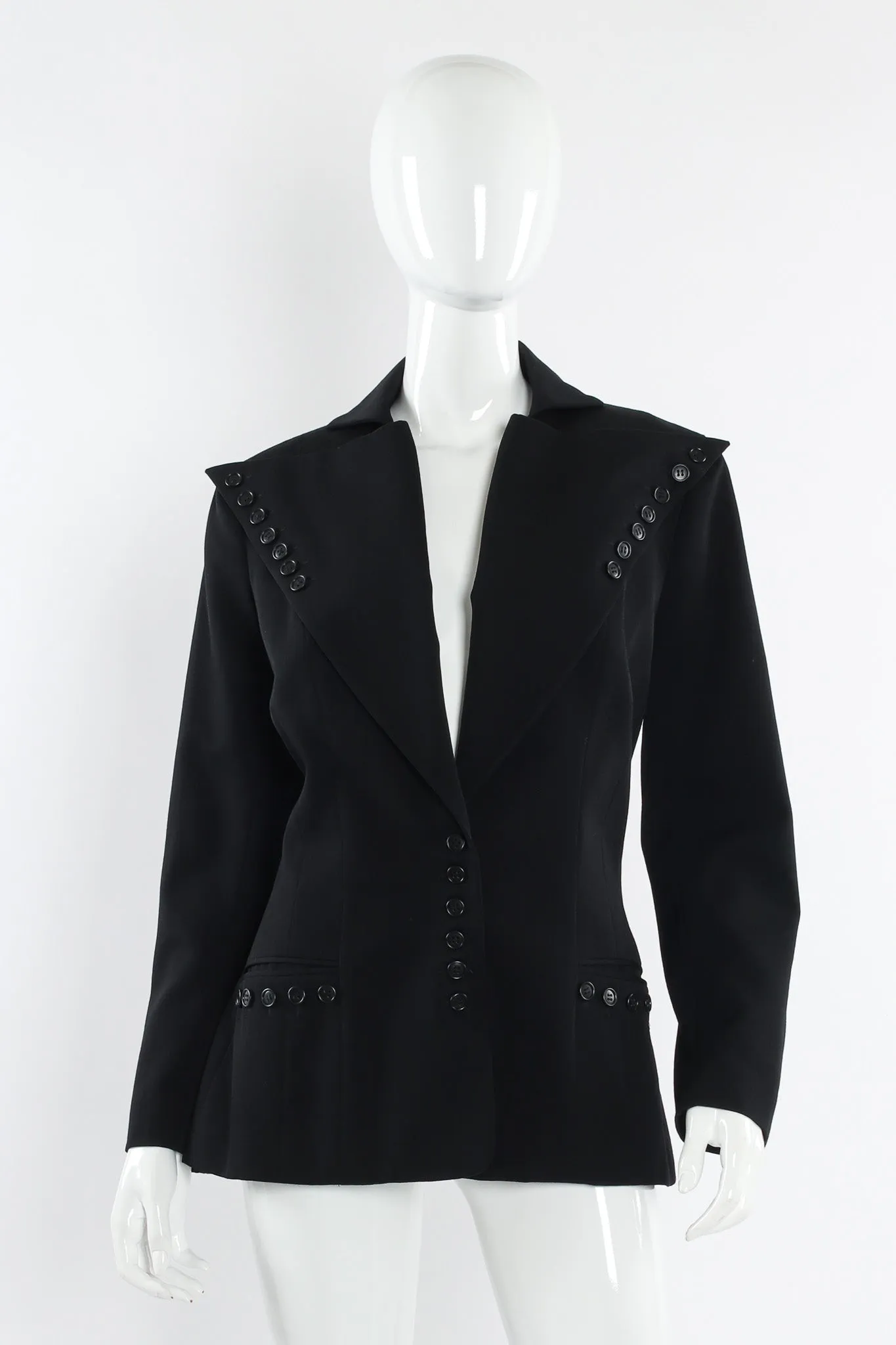 Wide Lapel Wool Blazer