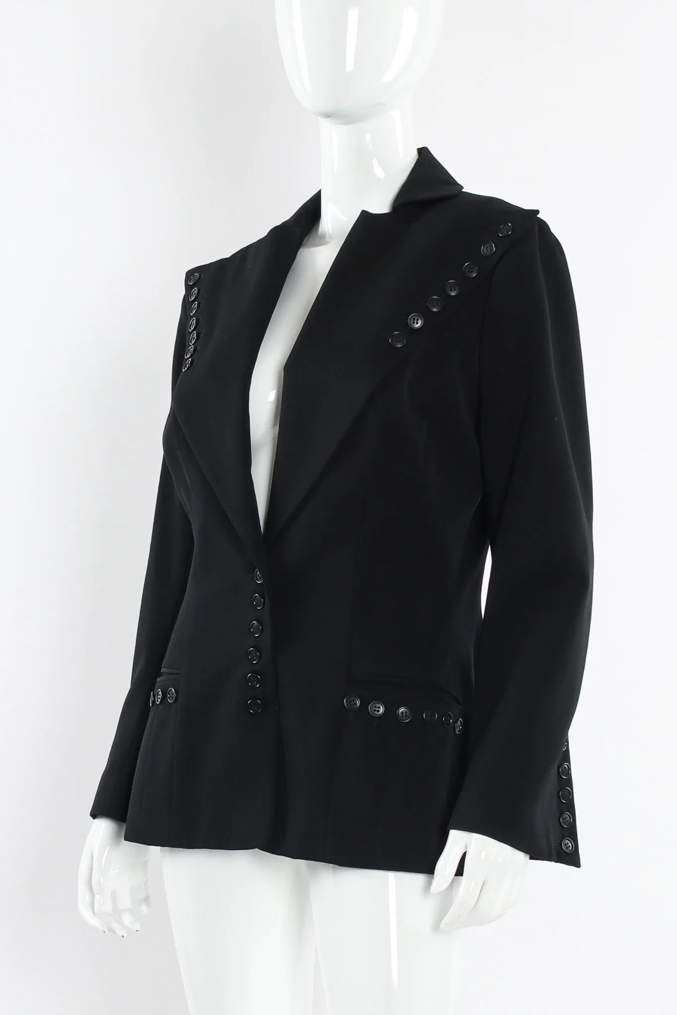 Wide Lapel Wool Blazer