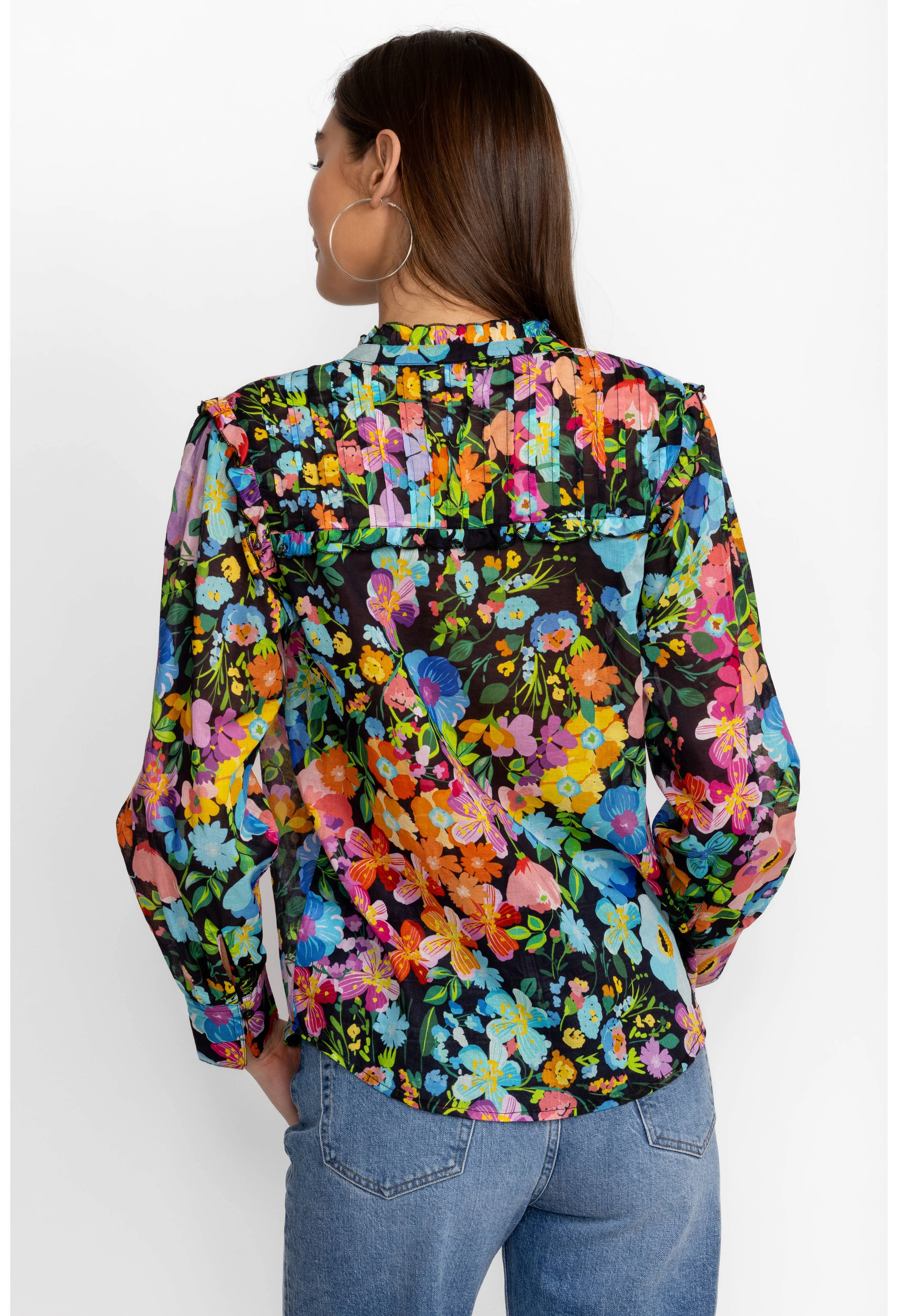 Wild Bloom Ruffle Yolk Blouse