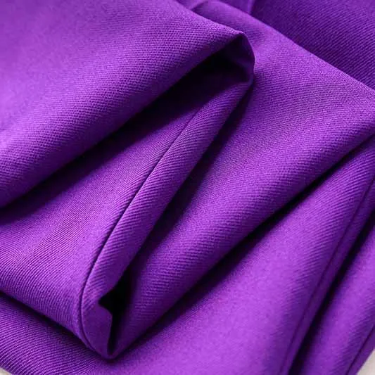 Women Purple Pantsuit Fitted Blazer   Mid-High Rise Trousers Pantsuit Suit Party Wear