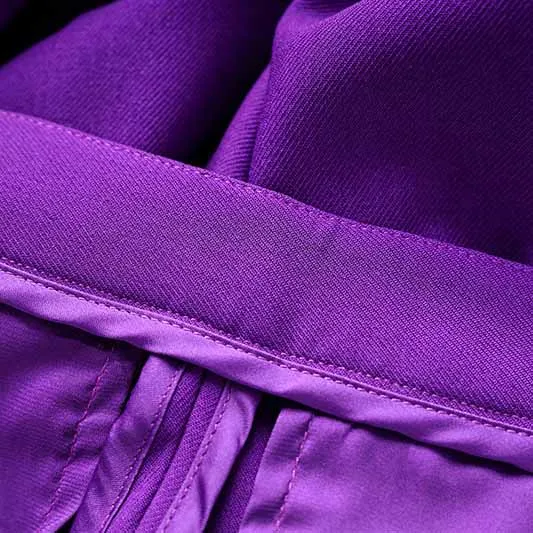 Women Purple Pantsuit Fitted Blazer   Mid-High Rise Trousers Pantsuit Suit Party Wear