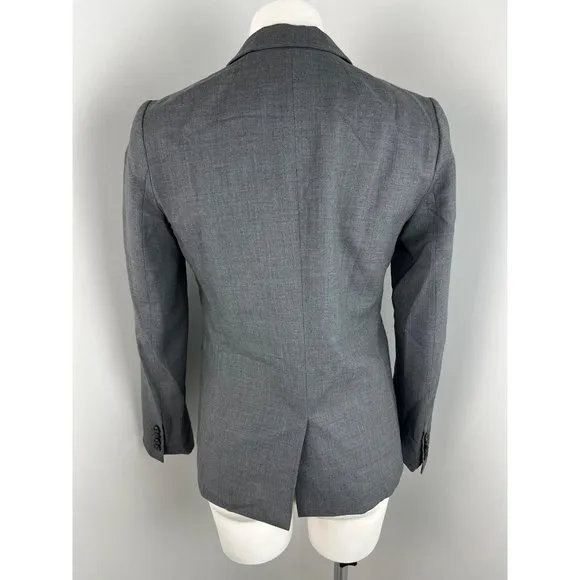 Women’s J.Crew Super 120s Wool Charcoal Gray Blazer Career Size 4