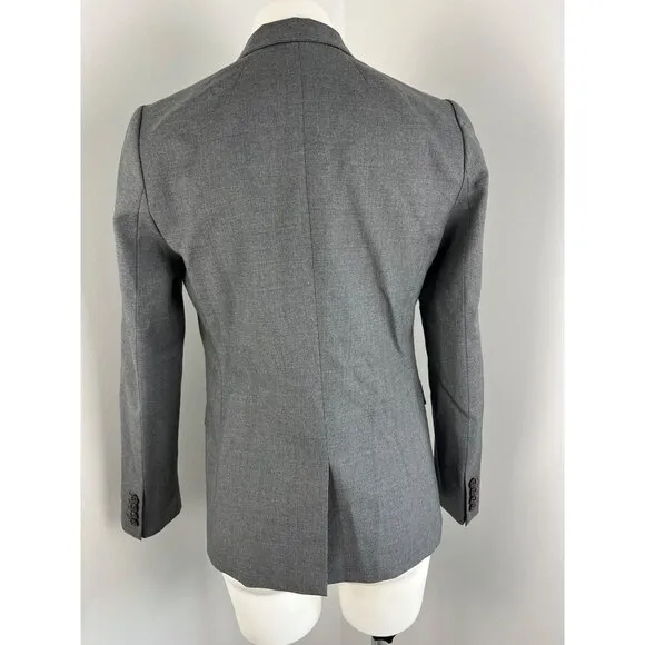 Women’s J.Crew Super 120s Wool Charcoal Gray Blazer Career Size 4