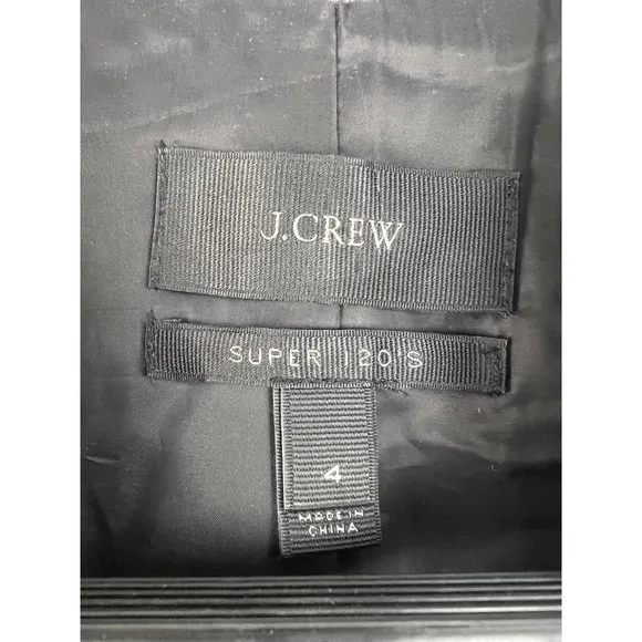 Women’s J.Crew Super 120s Wool Charcoal Gray Blazer Career Size 4