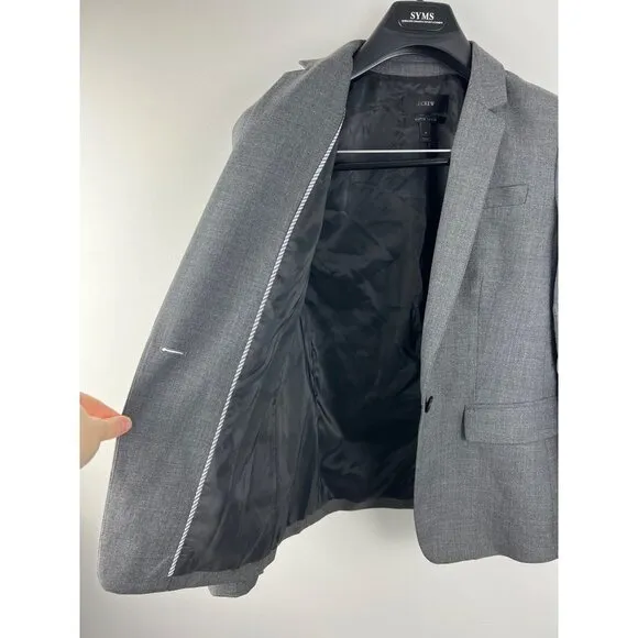 Women’s J.Crew Super 120s Wool Charcoal Gray Blazer Career Size 4