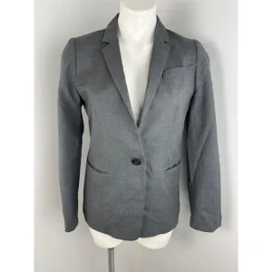 Women’s J.Crew Super 120s Wool Charcoal Gray Blazer Career Size 4