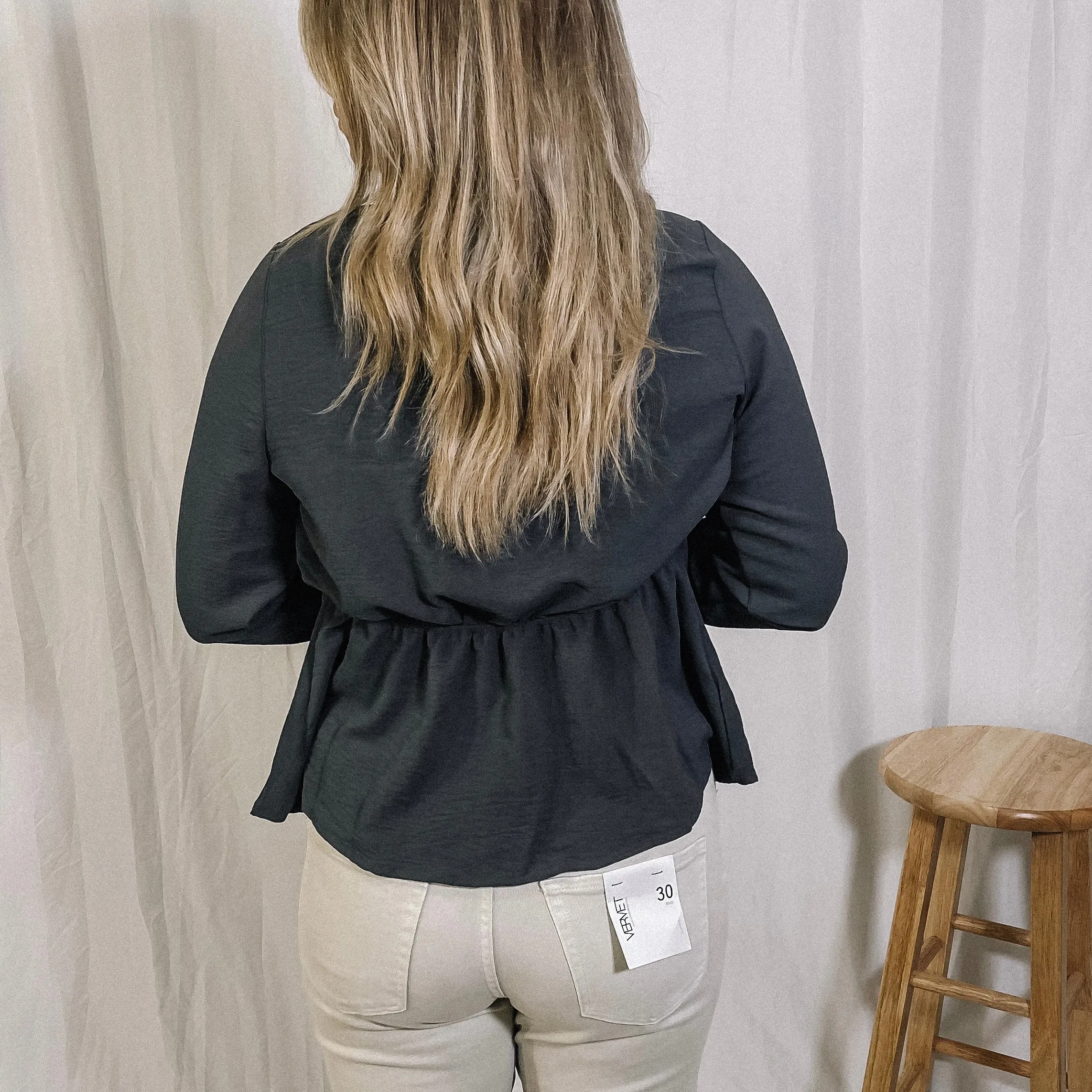 Work To Wine Twist Peplum Top - LAST ONE