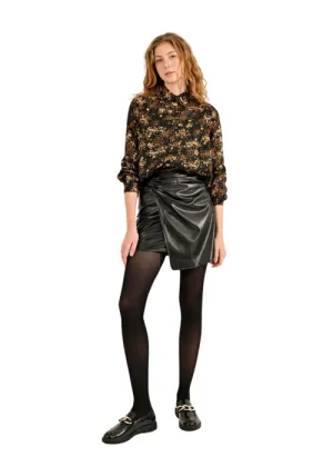WRAP FAUX LEATHER SKIRT