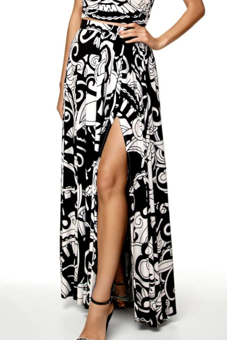X-SMALL Magpie Maxi Skirt & Asymmetrical Top Set