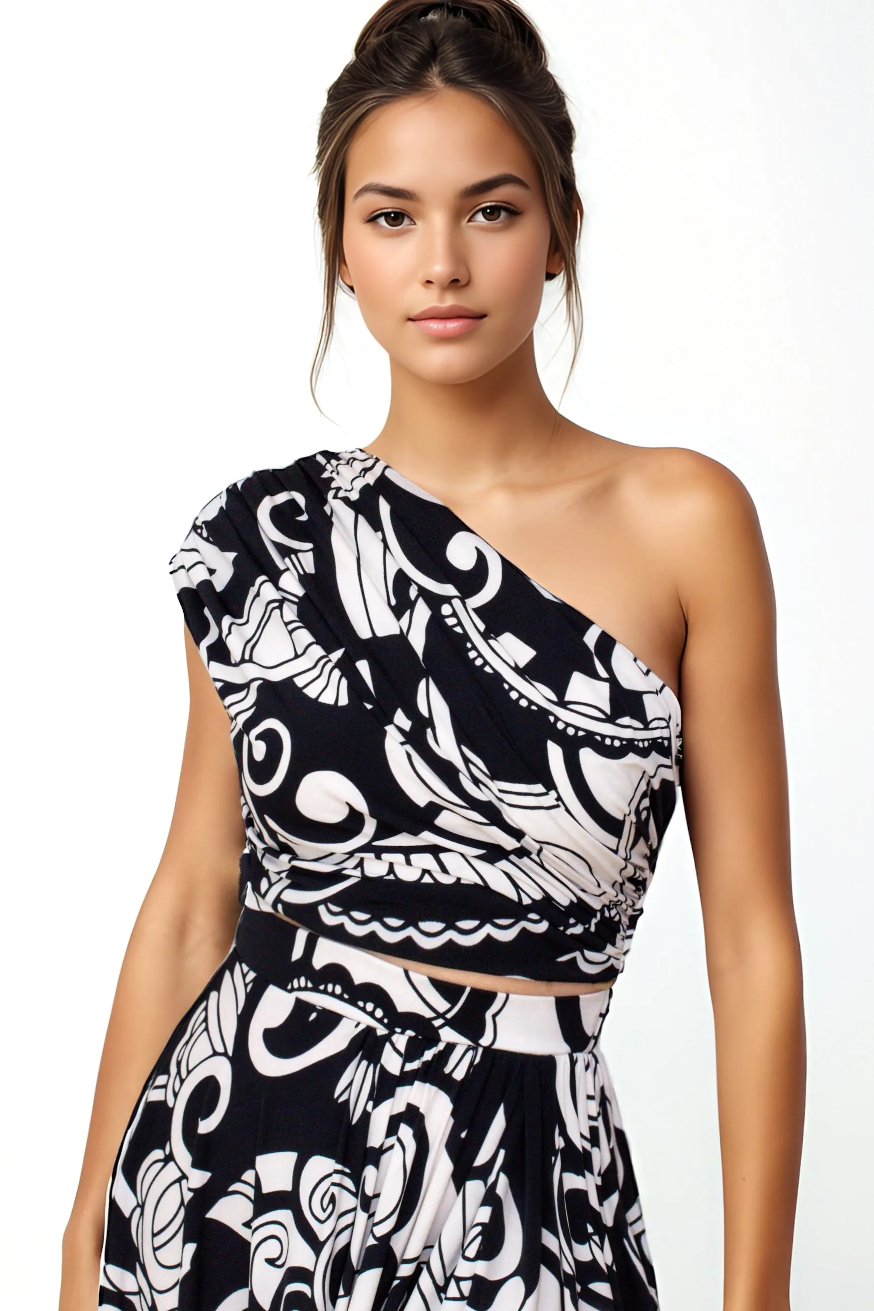 X-SMALL Magpie Maxi Skirt & Asymmetrical Top Set