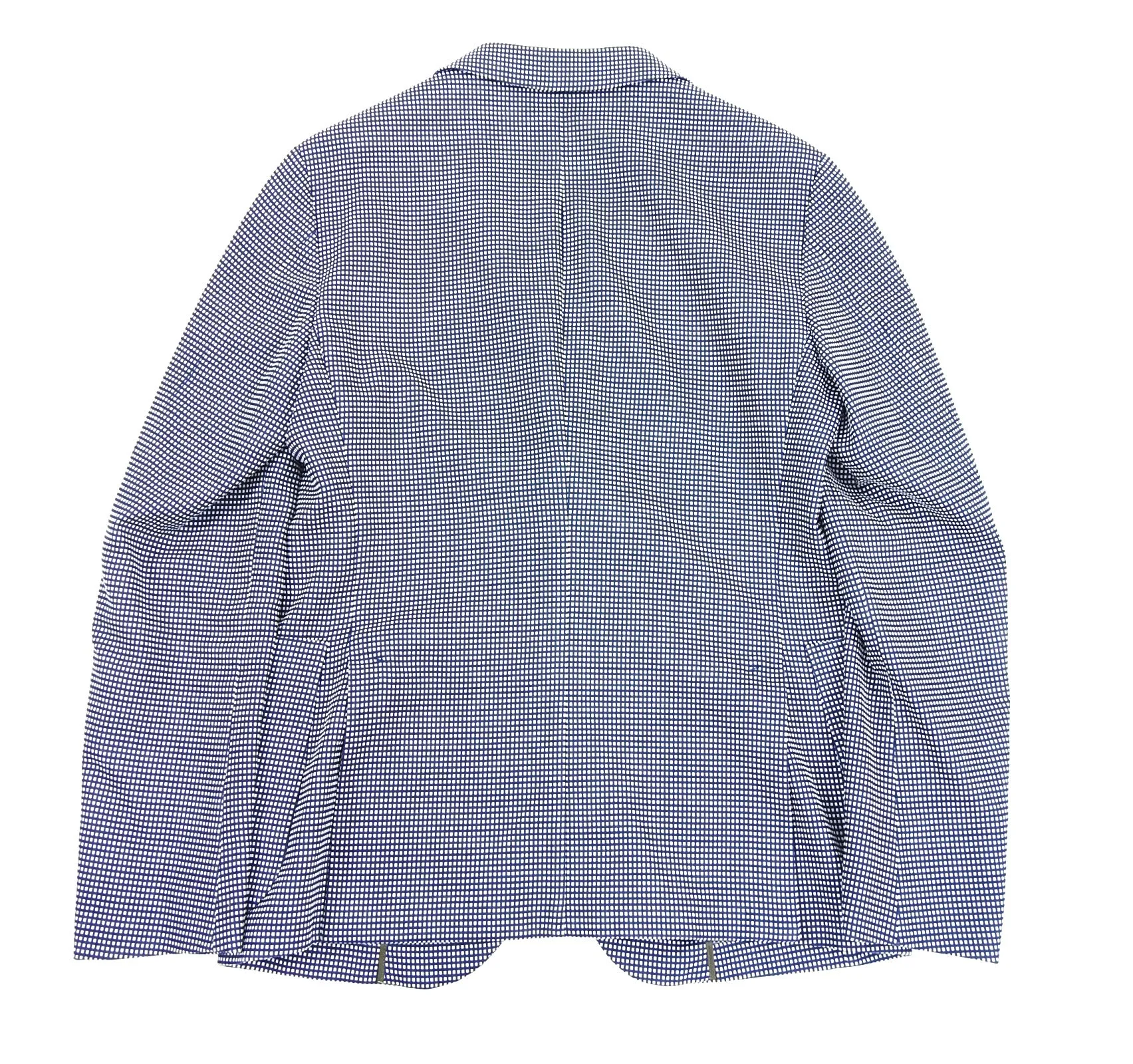 Z Zegna Blue and White Knit Check Wool Blend Blazer - 38
