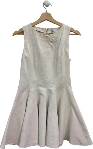 Zara Beige Sleeveless Peplum Dress XS