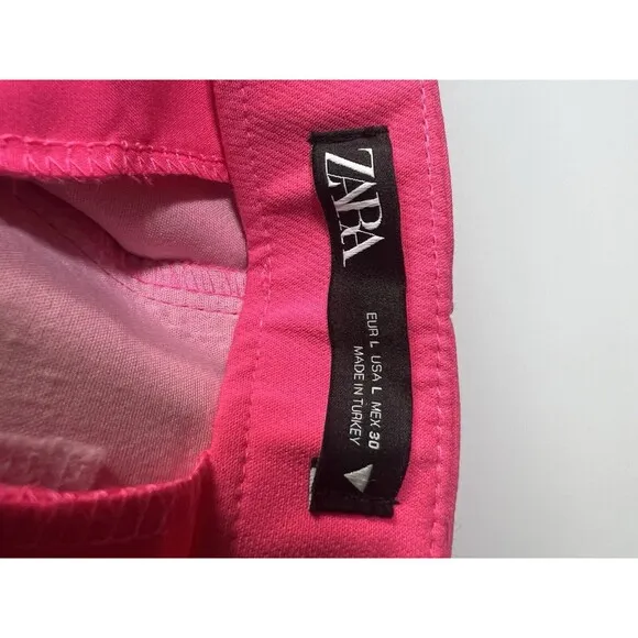 Zara Skort Hot Pink  Asymmetrical High-Rise Mini Barbie Boho Large.