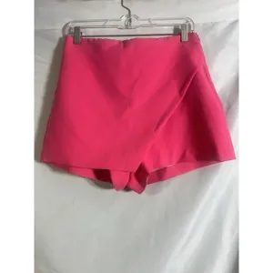 Zara Skort Hot Pink  Asymmetrical High-Rise Mini Barbie Boho Large.