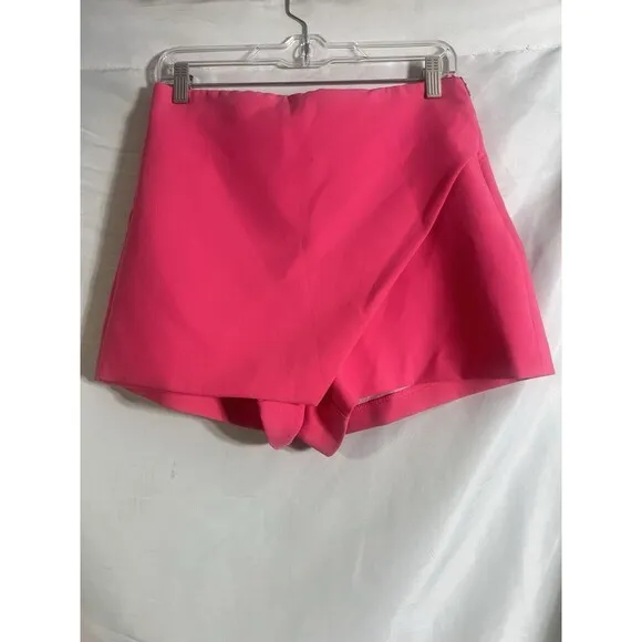 Zara Skort Hot Pink  Asymmetrical High-Rise Mini Barbie Boho Large.