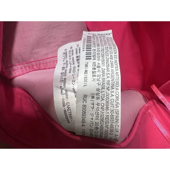 Zara Skort Hot Pink  Asymmetrical High-Rise Mini Barbie Boho Large.